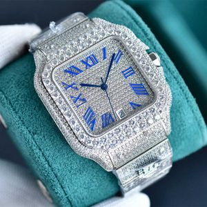 손목 시계 남성 시계 Y 자동 기계식 시계 40mm Sapphire Stainls 강철 스트랩 여러 가지 색상 사용 가능한 다이아몬드 손목 시계 아랍어 숫자 다이얼