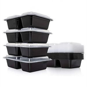 Lunch Boxes Bags 2 Compartment BPA Reusable Meal Prep Containers Rectangular Lunch Containers Microwavable Safe - Stackable Food Storage Trays L221018