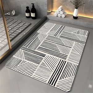 Super Absorbent Bath Mat Non Slip Room Rug Diatom Mud Quick Drying Geometry room Entrance Door Nordic Floor s 220504