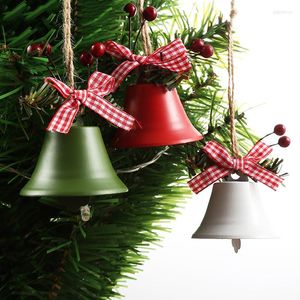 Forniture per feste 1PC Campana di Natale Rosso Bianco Verde Campane di metallo Albero Appeso Ciondolo Ornamento Decorazione per la casa