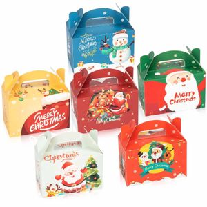 Decorazioni natalizie Decorazioni natalizie Scatole regalo Scatola a timpano per caramelle Biscotto di Natale con manici Regali da forno Paper Treat Holiday Dhbkl