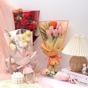 Confezione regalo 30 pezzi di cornice semplice Borsa multipla con bordi dorati Scatola per feste di fiori di rose di San Valentino Negozio d'arte