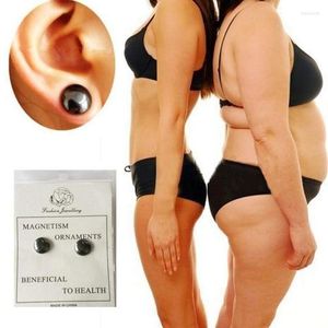 Pendientes de tachuelas P￩rdida de peso Magnet negro para mujeres Terapia de piedra magn￩tica Magn￩tica Central de atenci￳n m￩dica