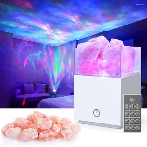 Night Lights Star Galaxy Laser Projector Lamp Led Light Decoration Cambre Bedroom Gift Starry Sky Crystal Natural Himalayan Salt