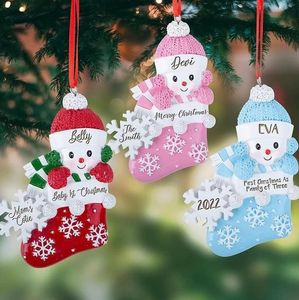 Baby första juldekorationer Xmas ornament med snöbaby med snöflinga julgran gåvor grossist 2023 ee