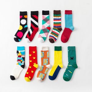 Harajuku Designer socks decathlon - European American Fashion Color House Pattern Cotton Crew for Couple Dress - Hip Hop Sokken