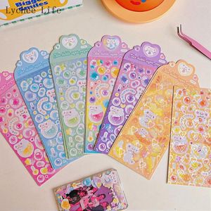 Confezione regalo 1PC Simpatico orso a bolle Goo Card Sticker Student Diary Cartoon Hand Account Scrapbooking Material Paper Scrapbook fai da te