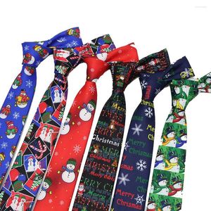 Bow Ties Christmas Tie Men's Fashion Casual Snowflake Print Neck For Santa Claus Professional Pattern Slits 7cm Sell