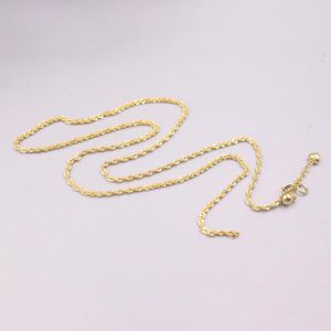 Kedjor AU750 Pure 18K Yellow Gold Necklace 2mm Twisted Rope Chain Justerbar 2,8 g /20 tum för kvinnors gåva