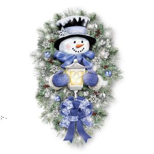 Decorazioni natalizie Ghirlanda Adesivo per porta Pupazzo di neve Parete Finestra Decorazione natalizia Navidad Decor BBB16533