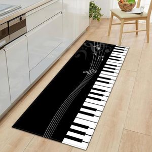 Mattor Retro Piano och tr￤korn Flanell Area Rug Floor Mat Bath Rugs Anti-Slip Kitchen Mats Living Room Matta utomhus