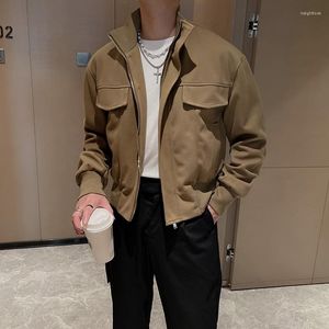 Herrjackor Autumn Winter Korean Net Celebrity Trend Jacket Men Streetwear Fashion Loose Casual Vintage Woolen Short Male Coat