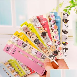 Other Office School Supplies Sticky Memo Pad Kawaii Stationery Cartoon Animals Pages Marker Bookmark For Kids School Supplies Drop Dhhnm