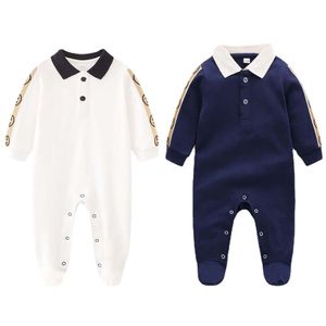 Designer Baby Rompers Newborn Kids Clothing Unisex Boys And Girls Long Sleeve One-Piece Knitted Cotton Breathable Romper Jumpsuits