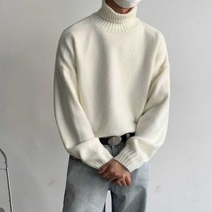 Męskie swetry Koreańskie modne turtlene Sweater Streetwear High Ne Knitted Cloing 2021 Trend Male G221018