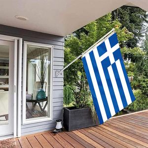Griekenland Vlag 90x150 cm Factory Supply Premium Polyester Country National Banner met messing doorvoertule