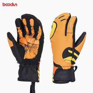 Skidhandskar BooDun män kvinnor professionella skridskoåkning Skidhandskar utomhussport Full finger Keep Warm Non-Slip Windsecty Waterproof Gloves L221017