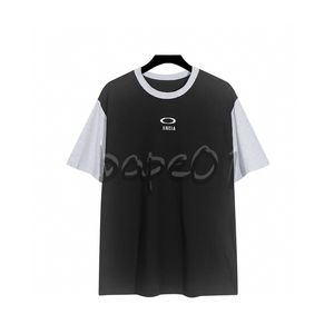 T-shirt da uomo di design di lusso T-shirt di marca di moda lettera ricamo contrasto di colore manica corta girocollo t-shirt allentata casual top nero asiatico taglia S-2XL