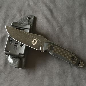 Liome Tactical Straigh Knife G10 탄소 섬유 손잡이 야외 낚시 사냥 생존 안전 군사 칼 EDC 도구