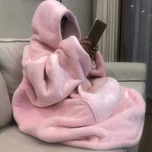 Others Apparel Unisex Warm Thickening TV Hooded Sweater Blanket for Adults and Children Fleece Giant Pocket Blankets Winter Travel Household T221018