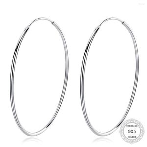 Hoop kolczyki Silver Circle Ear Stud Styl Glam Fashion Good Jewerly for Women 2022 Prezent w 925 Sterling Super Deals