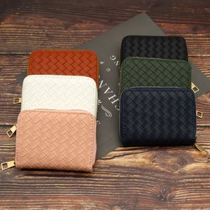 50pcs Card Holders Women PU Weave Prints Large Capacity Multifunctional Positions Wallet Mix Color