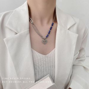 Chains Hollow Love Pendant Mosaic Irregular Gradient Pearl Diamond Chain Luxury Fashion Individuality Cold Wind Accessories