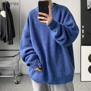 Suéteres masculinos pullovers homens o-ne de fundo lantejoulas moda casal coreano suéter solto masculino outono inverno malha quente estudante diário g221018