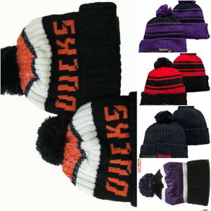 Ducks Beanie Palla da hockey nordamericana Patch laterale squadra Cappello invernale in lana Sport lavorato a maglia Berretti con teschio A1