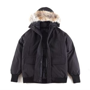 Fur Hooded Down Coat Jacket Full Zip Men Winter Outwear Coats Black Size XXL