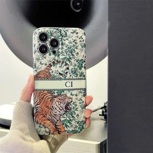 Tiger Designer Telefonfodral f￶r iPhone 14 Pro Max 11 12 13 Promax X XS XSmax G Fall Lyxtelefonomslagstelefoner t￤cker mjukt skal