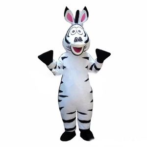 Desconto da f￡brica quente madagascar zebra marty mascote figurino de desenho animado festeira de escaneamento adulto