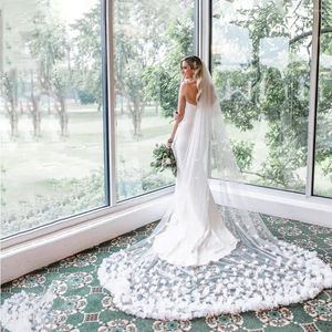 Bridal Veils With Comb High Quality Wedding Veil 3D Flowers Cathedral Mantilla Soft