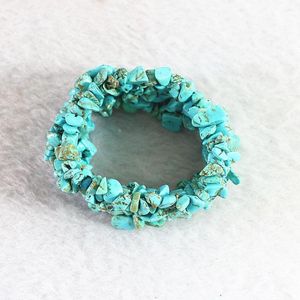 Link Bracelets Fashion Black Veins Calaite Turquoises Stone 9x11mm Irregular Gravel Beads Bracelet Bangle For Women Charms Jewelry 7.5inch