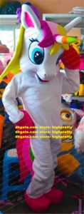 New Unicorn Flying Horse Rainbow Pony Mascot Costume Adult Character Classic Giftware Amusement Park CX4027