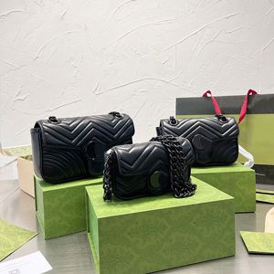 Axelväska kvinnor handväska läder designer crossbody väskor kedja marmont pursar plånbok