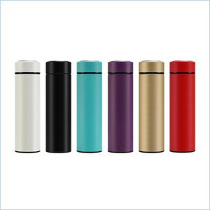 Mugs High Grade Stainless Steel Vacuum Insation Cup Pure Color Grinding Vehicle Tumbler 500Ml Festival Gift Water Bottle Drop Delive Dhnd4