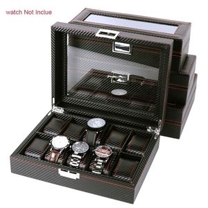 Portable Leather Watch Box Women ES 3/10 Slots Organiser Jewel Storage Maned Zipper Easy Carry Men Holders 220428