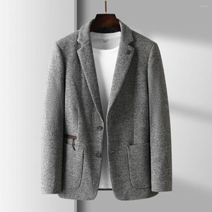 Men's Suits 2022 Fashion Men's Brand Grey Suit Casual Man Wool