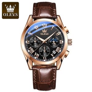 Mujeres de pulsera Olevs Cuarzo Reloj For Men Top Brand Luxury Watches MOON Phase Waterproof s Watches Fashion Chronograph Wrist para 221018