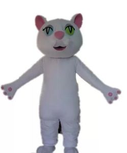 2022 Rabatt Factory Sale Ventilation En Lady White Cat Mascot Costume f￶r vuxen att b￤ra
