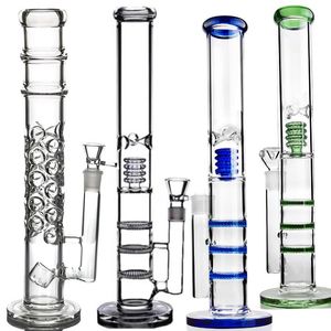 VERY unique piece Hookahs straight thick Glass Bongs with double honeycomb pipes water pipe 18mm joint naw super easy to clean too