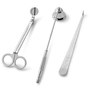 Kerzenhalter-Zubehör, Geschenkpaket, 3-in-1-Set, Edelstahl-Kerzenglocke, Löscher, Trimmer, Kerzenlöffel, 3 Stück/Set RRE15204