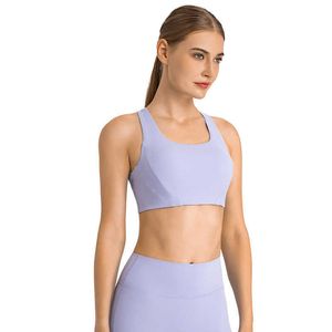 Hochelastisches Stereo-Split-Shaping-Sport-BH-Tanktop, hautfarben, hohe Festigkeit, stützendes, stoßfestes Hemd, Fitnessstudio-Unterwäsche