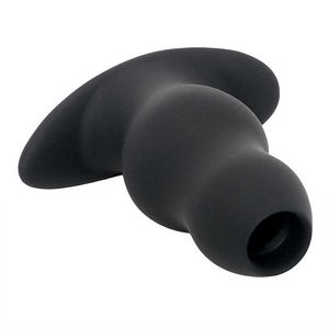 Articoli di bellezza Silicone Plug anale cavo Peep Tool Pussy Tease Enema Tube con 10 velocità Vibratore Butt Beads BDSM Giocattoli sexy per uomo donna