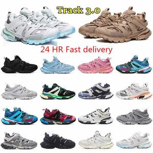 2022 Casual Shoes Track 3 3.0 Herr Dam Designer Luxury Brand Triple White Black Sneakers Tess.s. Gomma läder Trainer Nylontryckt Balencaiga sneakers storlek 36-45