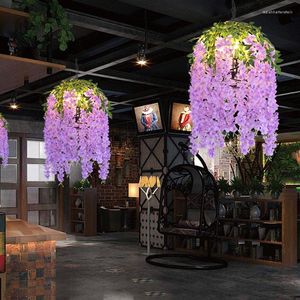 Pendant Lamps Green Plant Restaurant Lights Pub Pot Barbecue Music Bar Creative Lighting Garden Home Chandelier Flower