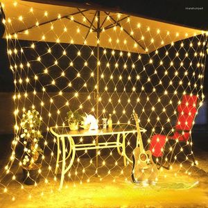 Strings Christmas Net Light Outdoor LED Mesh String Garden Holiday Party Wedding Fairy Garland Lights