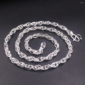 Kedjor Pure S999 Fine Silver Women Men Lucky 6mmw Twist Singapore Chain Link Necklace 22 