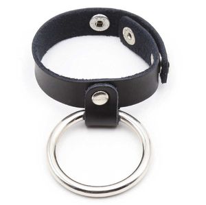 Articoli di bellezza Maschile Regolabile Cinturino in vera pelle Foro del pene Testicolo Gabbia Cock Ring Miglioratore dell'erezione BDSM Bondage Mutandine da uomo